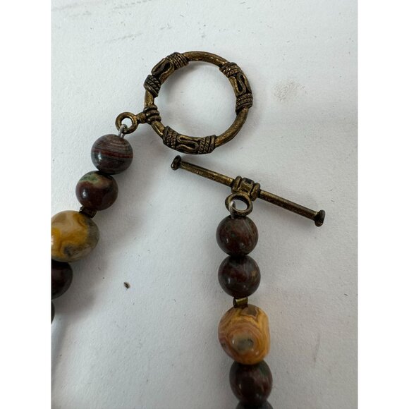 Picture Jasper Pendant Necklace With Unakite & Polychrome Jasper Beads Healing S - Picture 4 of 16